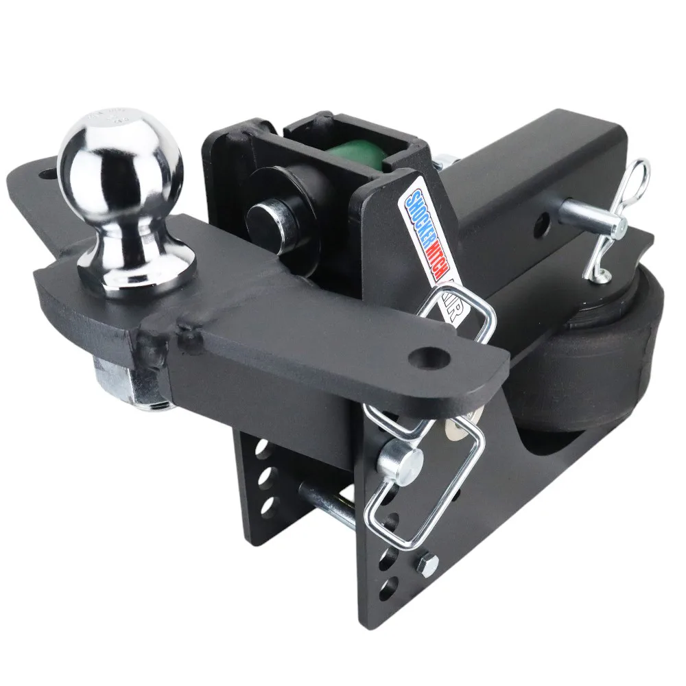 Shocker Max Black Air Hitch & Raised Ball Mount w/ 2" Ball & Sway Bar Tabs