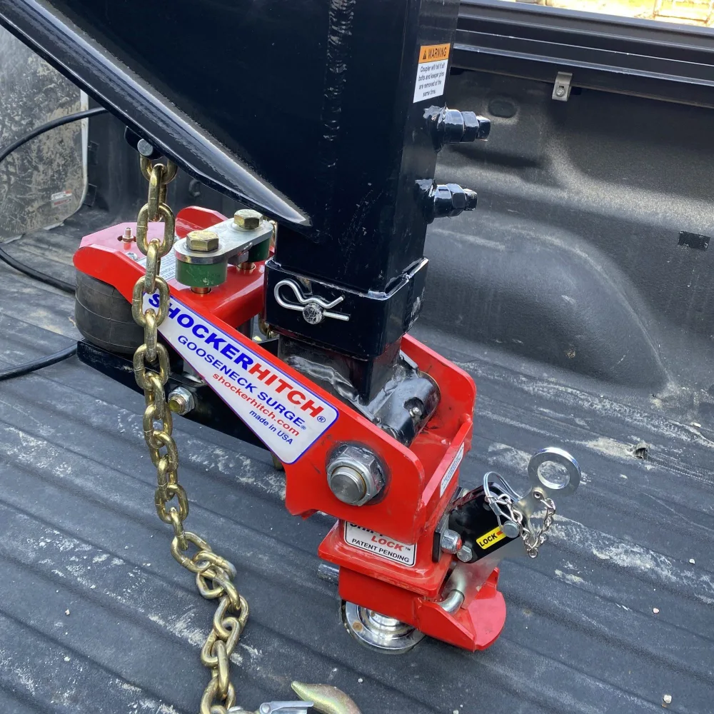Shocker 40K Gooseneck Surge Air Hitch & Shift Lock Coupler for 3" Ball