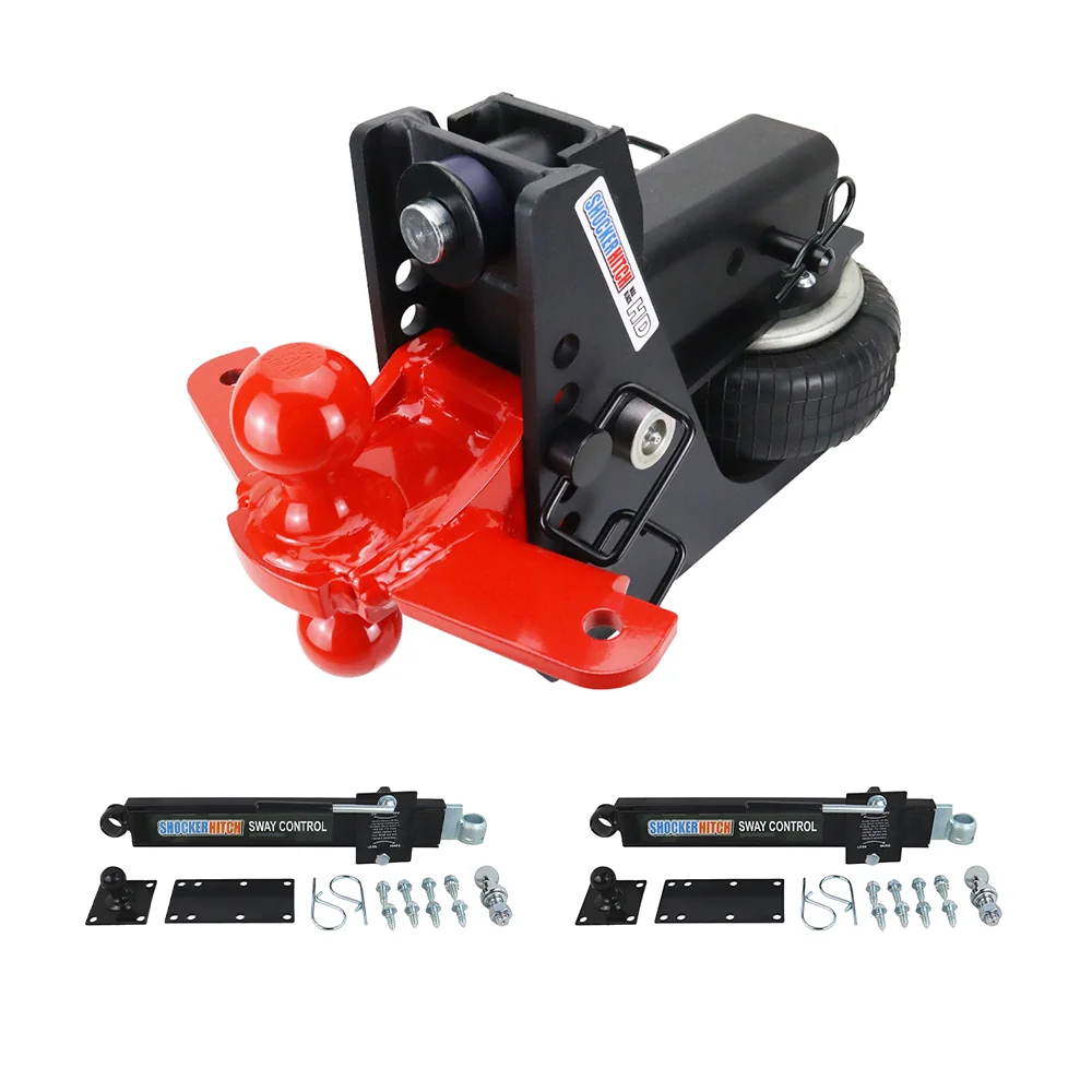 Shocker HD Max Black Air Hitch Red Combo Ball & Sway Control Towing Kit - 3" Receiver