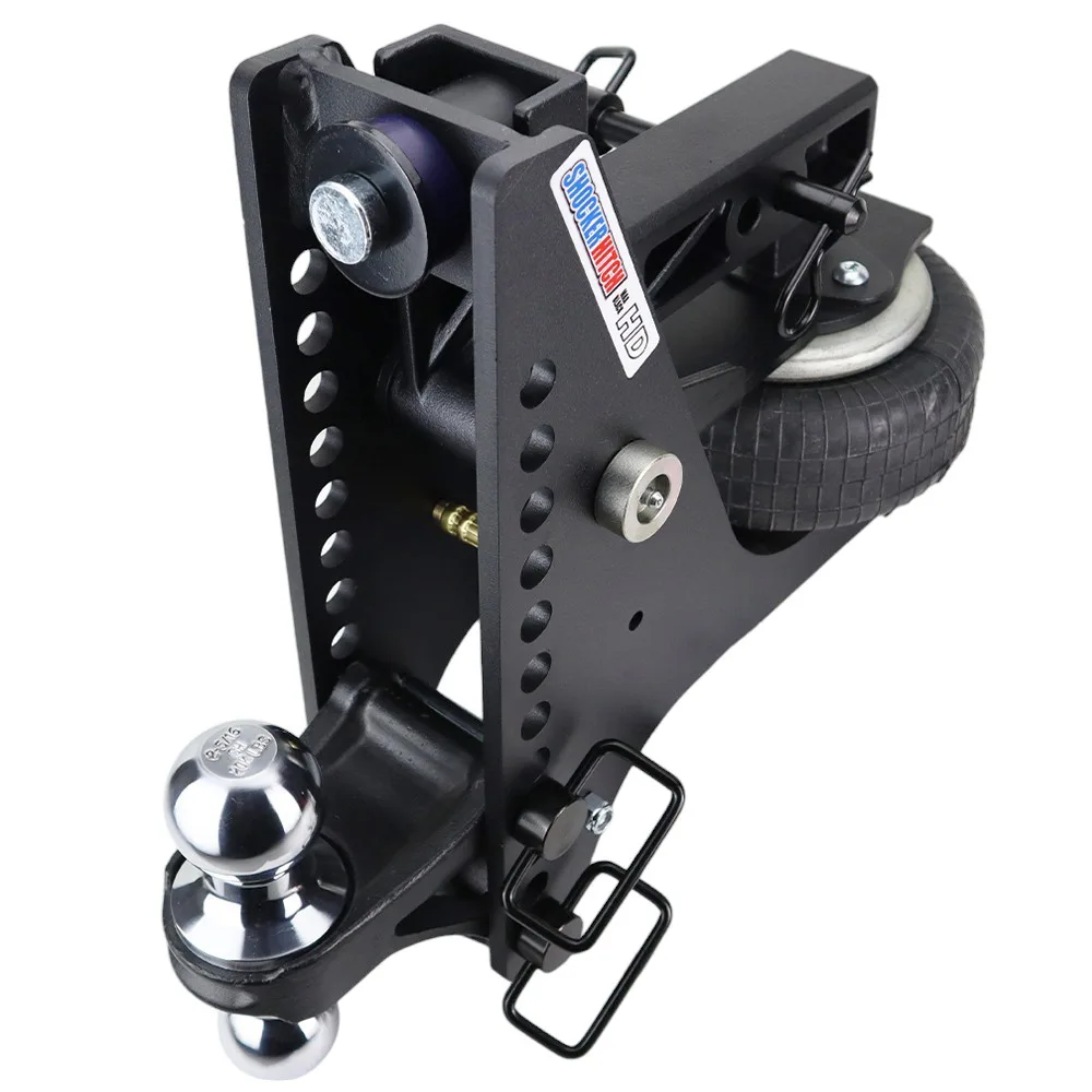 Shocker HD Max Black Super Drop Air Hitch & Chrome Combo Ball Mount