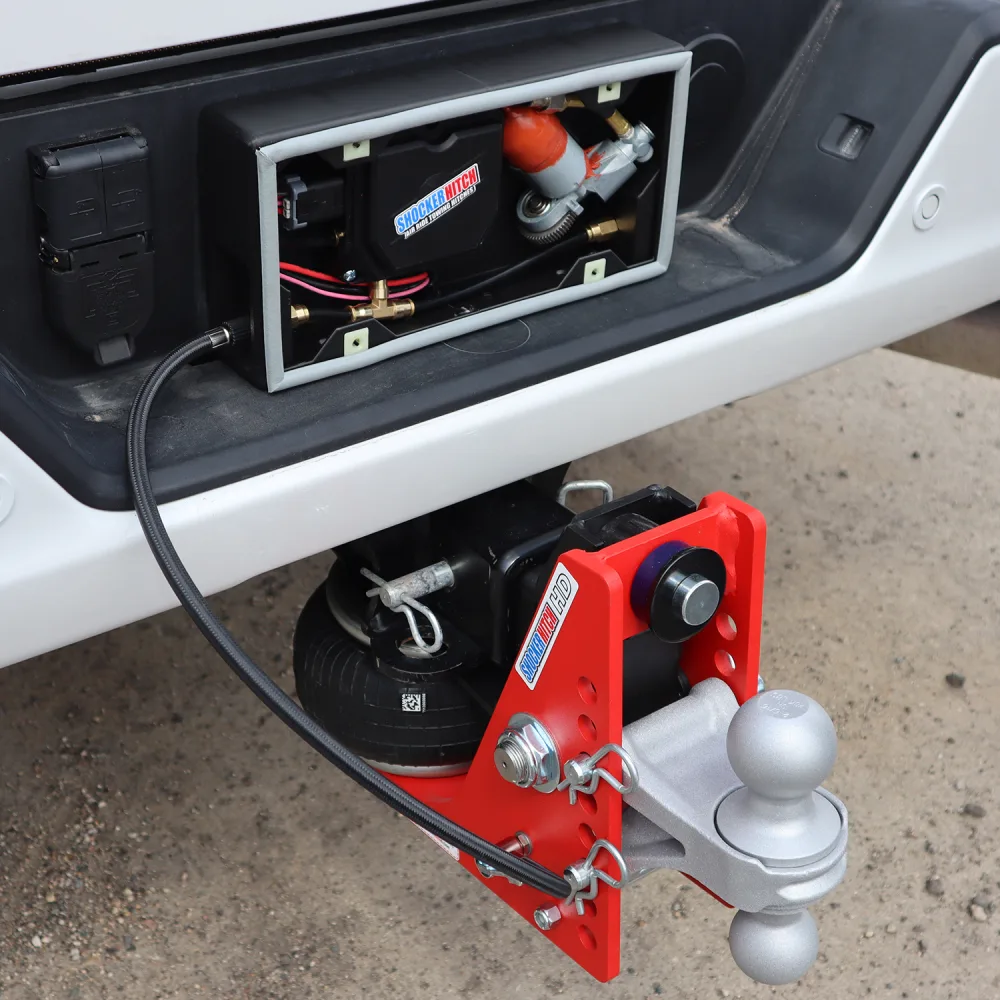 Shocker Auto Air Compressor Kit - License Plate Mount - Kit with 2' Air Line & Lock-on Chuck