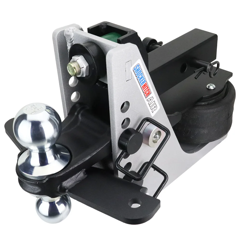 Shocker 10K Aluminum Air Hitch & Chrome Combo Ball Mount & Sway Bar Tabs
