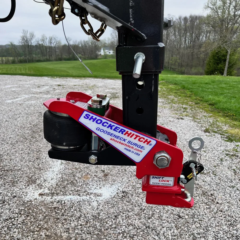Shocker 40K Gooseneck Surge Air Hitch & Shift Lock Coupler for 3" Ball