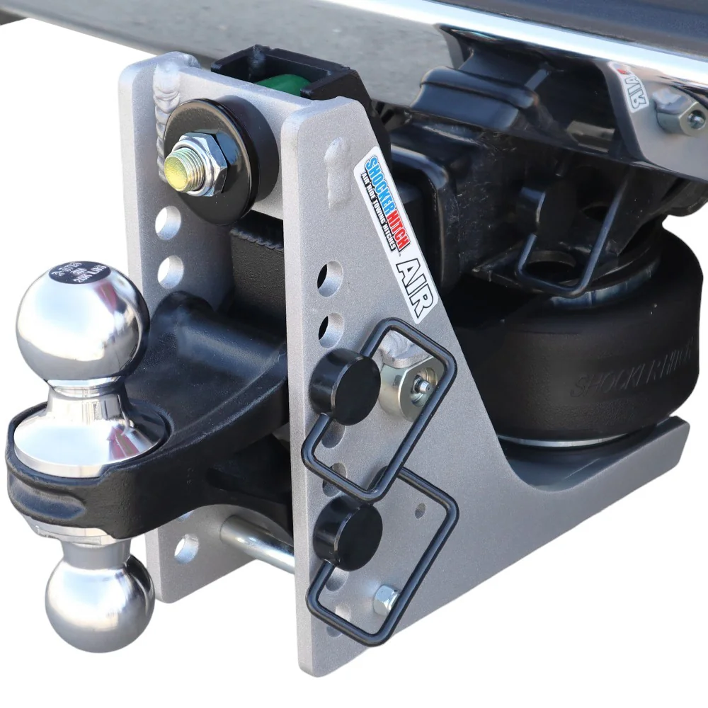Shocker 10K Aluminum Air Hitch & Chrome Combo Ball Mount — Shocker bumper-pull receiver hitch (SKU SH-520-200C)