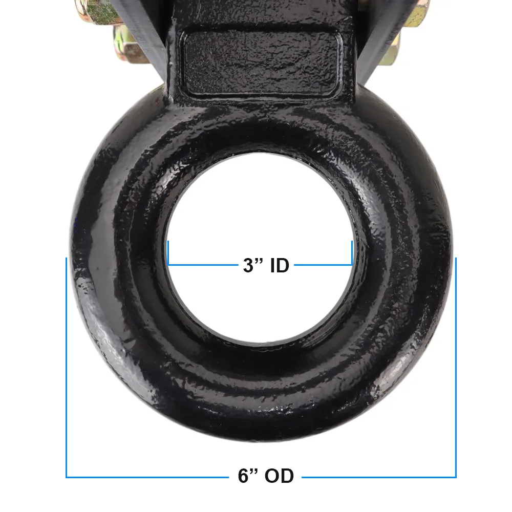 Shocker 5 Position Pintle Ring & 6 Hole Weld-On Vertical Channel - 10-Ton
