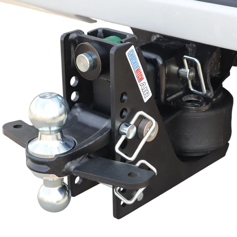 Shocker Max Black Air Hitch & Chrome Combo Ball Mount & Sway Bar Tabs