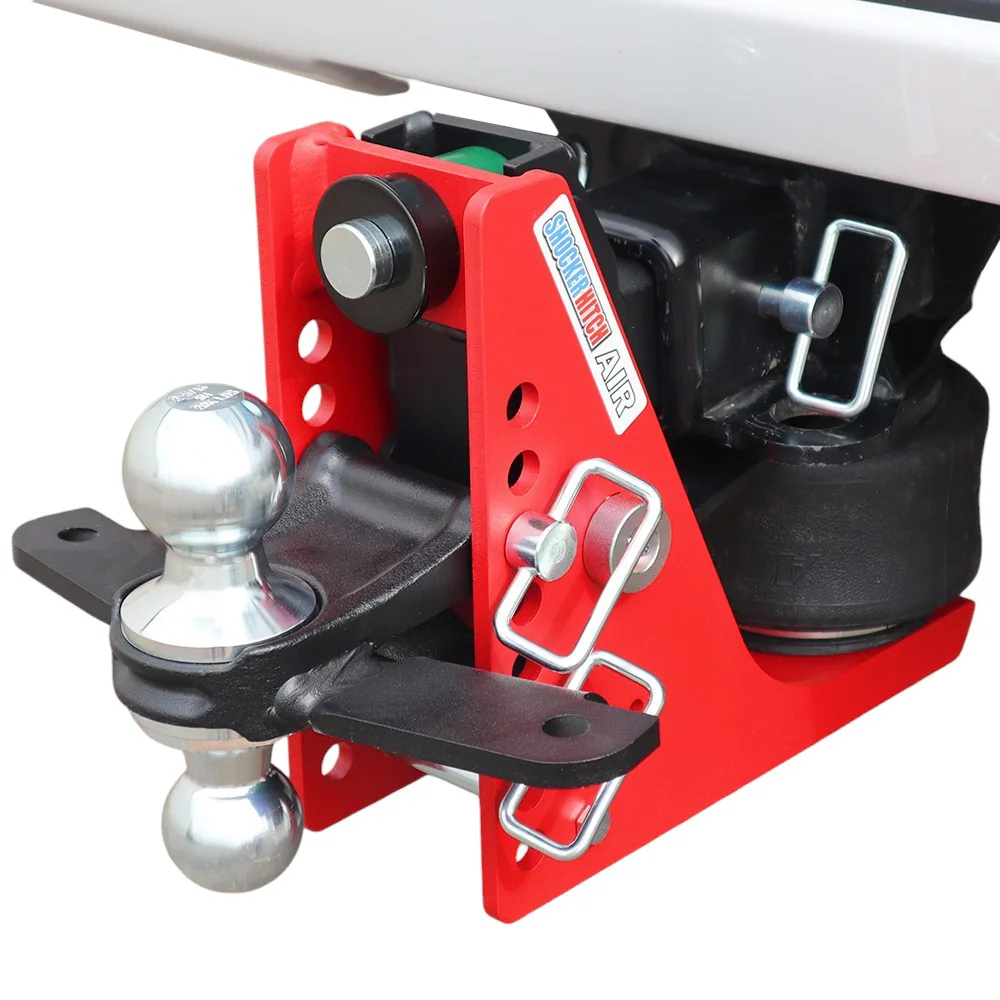 Shocker Air Hitch & Chrome Combo Ball Mount & Sway Bar Tabs — Shocker bumper-pull receiver hitch (SKU SH-620-250C-SC)