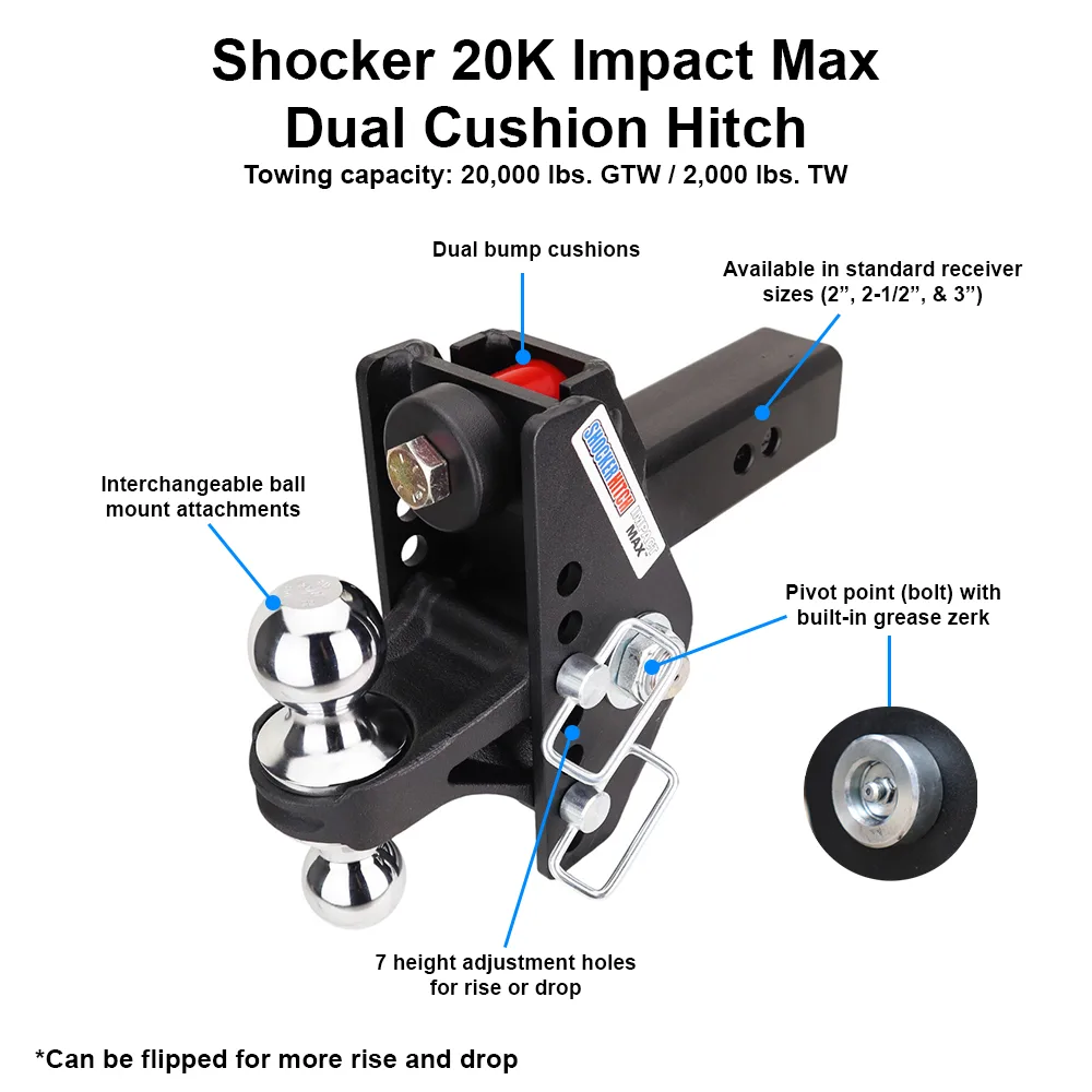 Impact Max Cushion Hitch & Pintle Hook w/Mount
