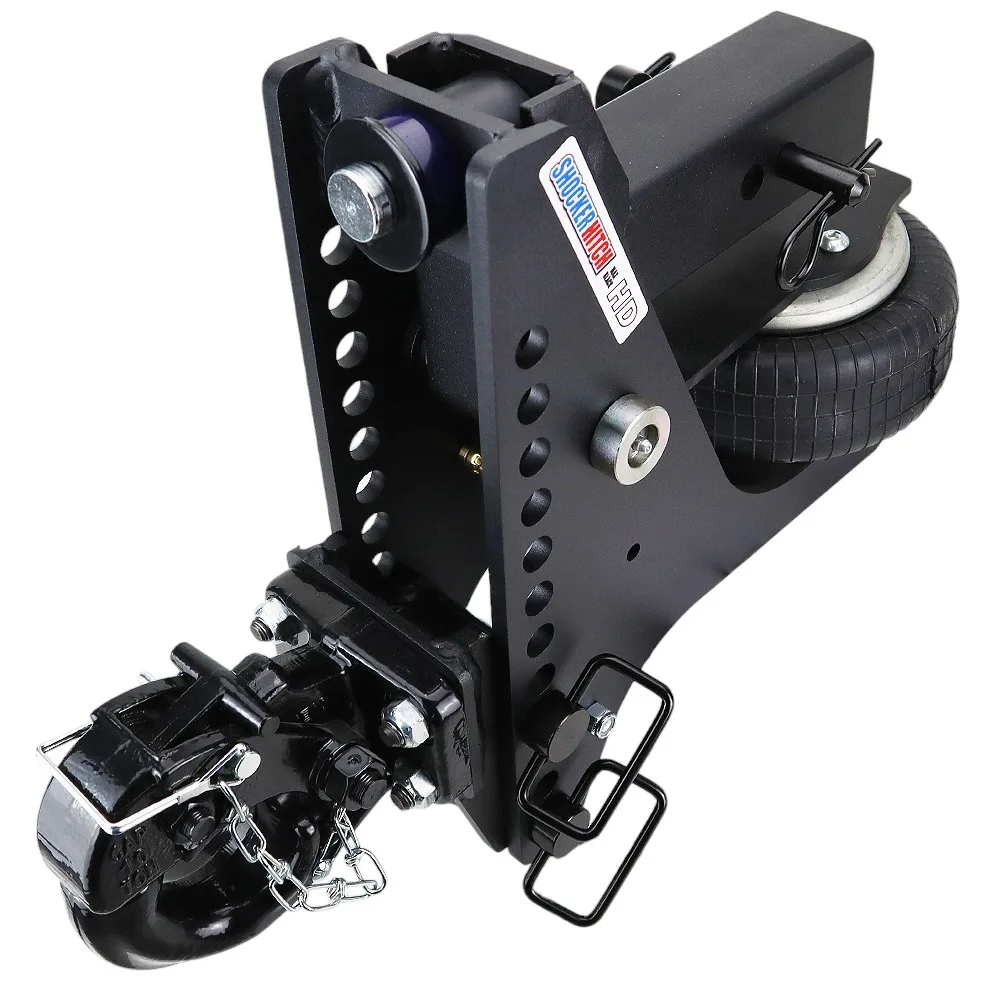 Shocker HD Max Black Super Drop Air Hitch  & Pintle Hook w/Mount
