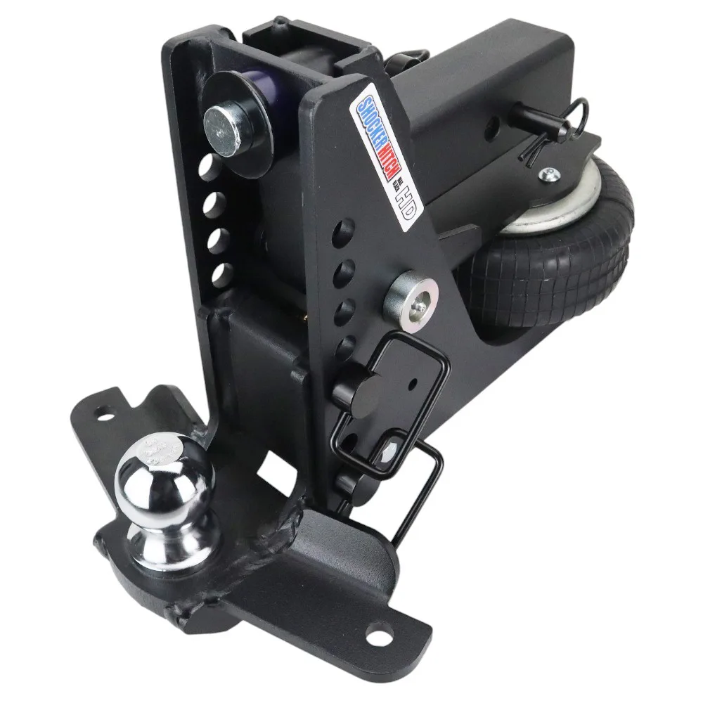 Shocker HD Max Black Air Hitch & Drop Ball Mount w/ 2-5/16" Ball & Sway Bar Tabs