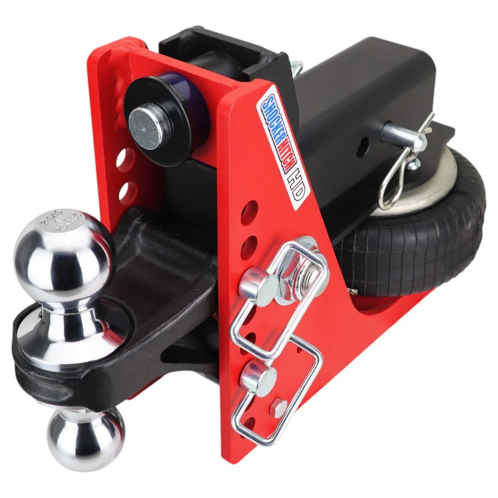 Shocker HD Air Hitch & Chrome Combo Ball Mount — Shocker bumper-pull receiver hitch (SKU SH-HD620-300C)