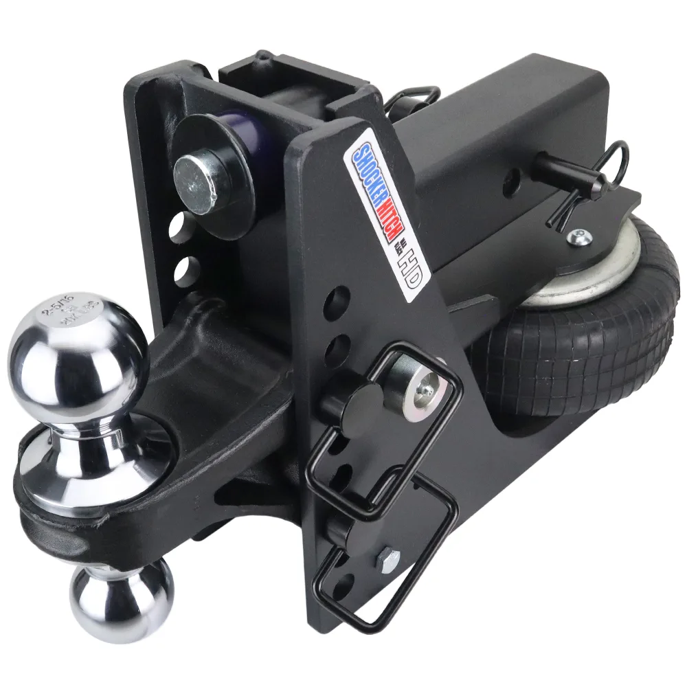 Shocker HD Max Black Air Hitch & Chrome Combo Ball Mount