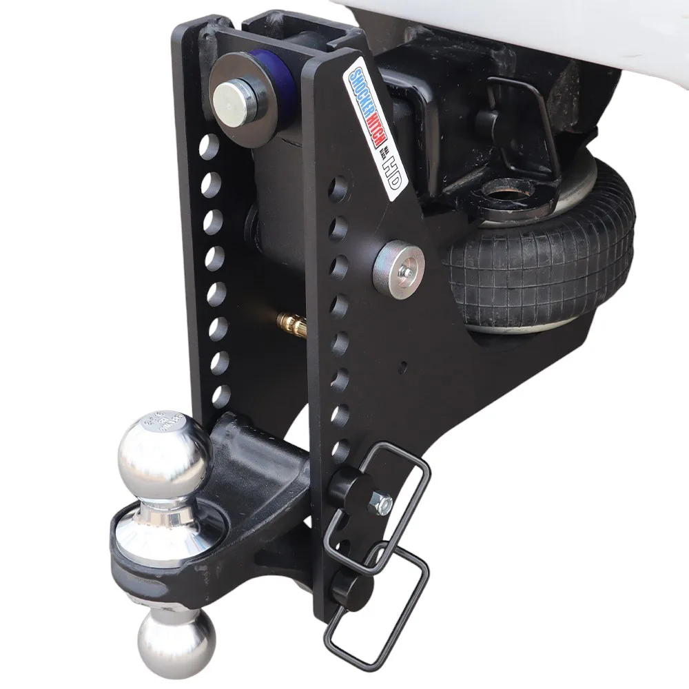 Shocker HD Max Black Super Drop Air Hitch & Chrome Combo Ball Mount