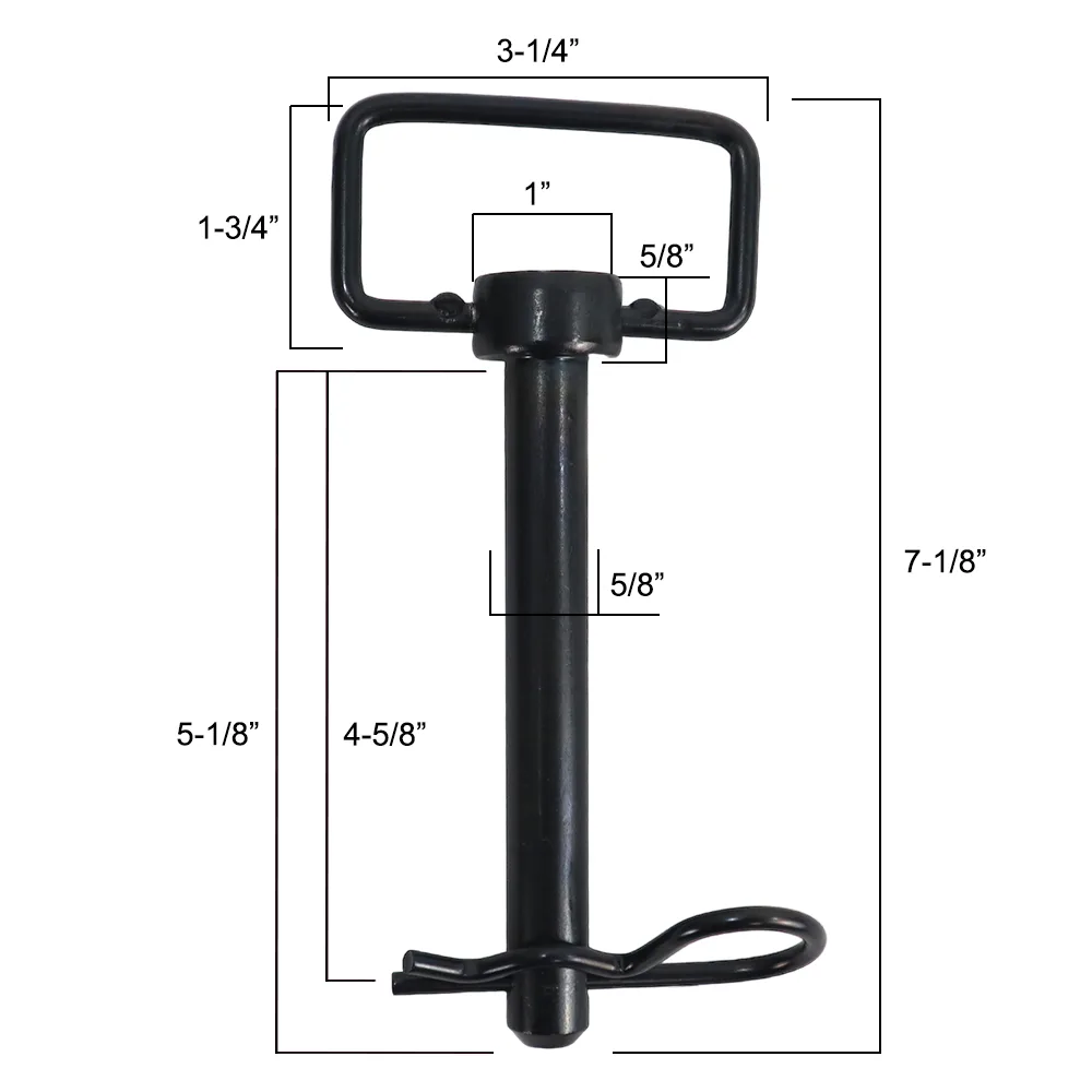 Shocker 5/8" x 4-1/2" Black Ball Mount Hitch Pins with Safety Clips (1 Pair)
