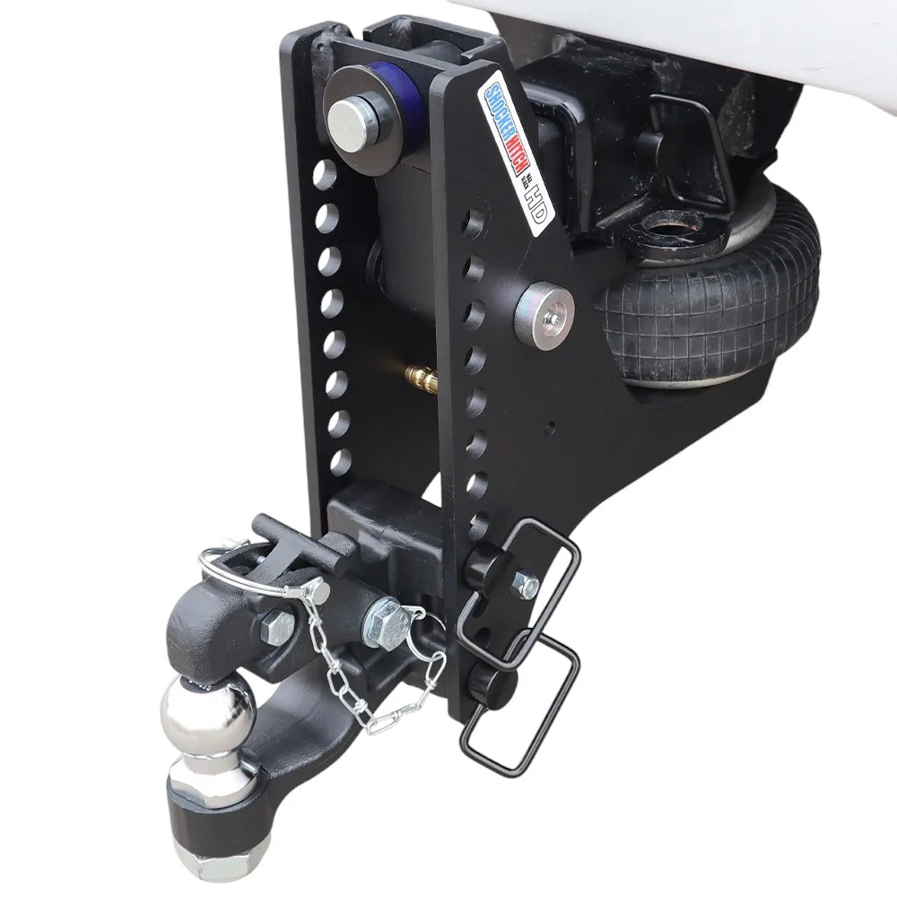 Shocker HD Max Black Super Drop Air Channel Style Pintle & Ball Hitch