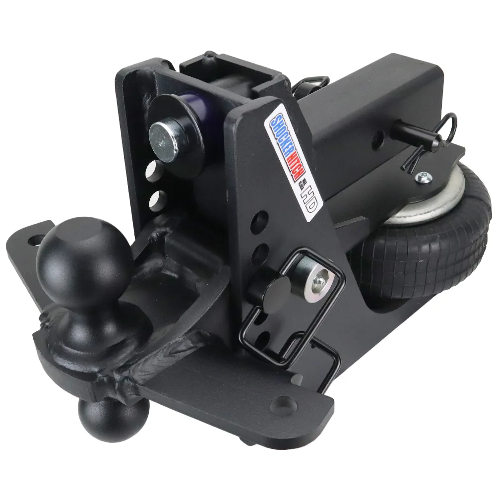 Shocker HD Max Black Air Hitch & Black Combo Ball Mount & Sway Bar Tabs