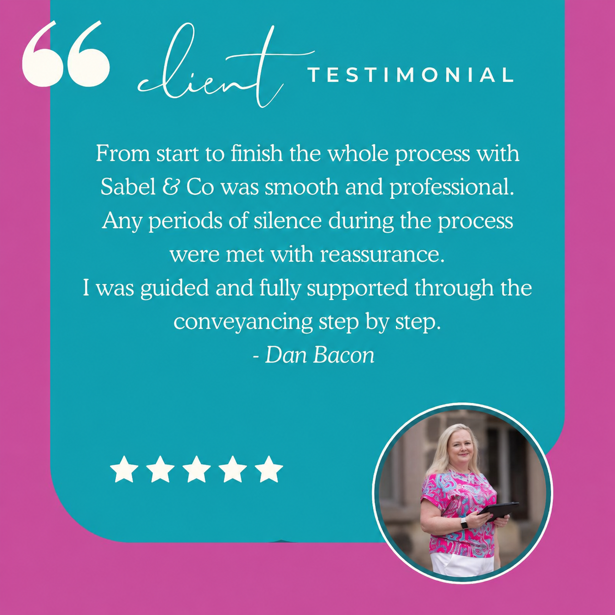 Featured testimonial for Sabel & Co