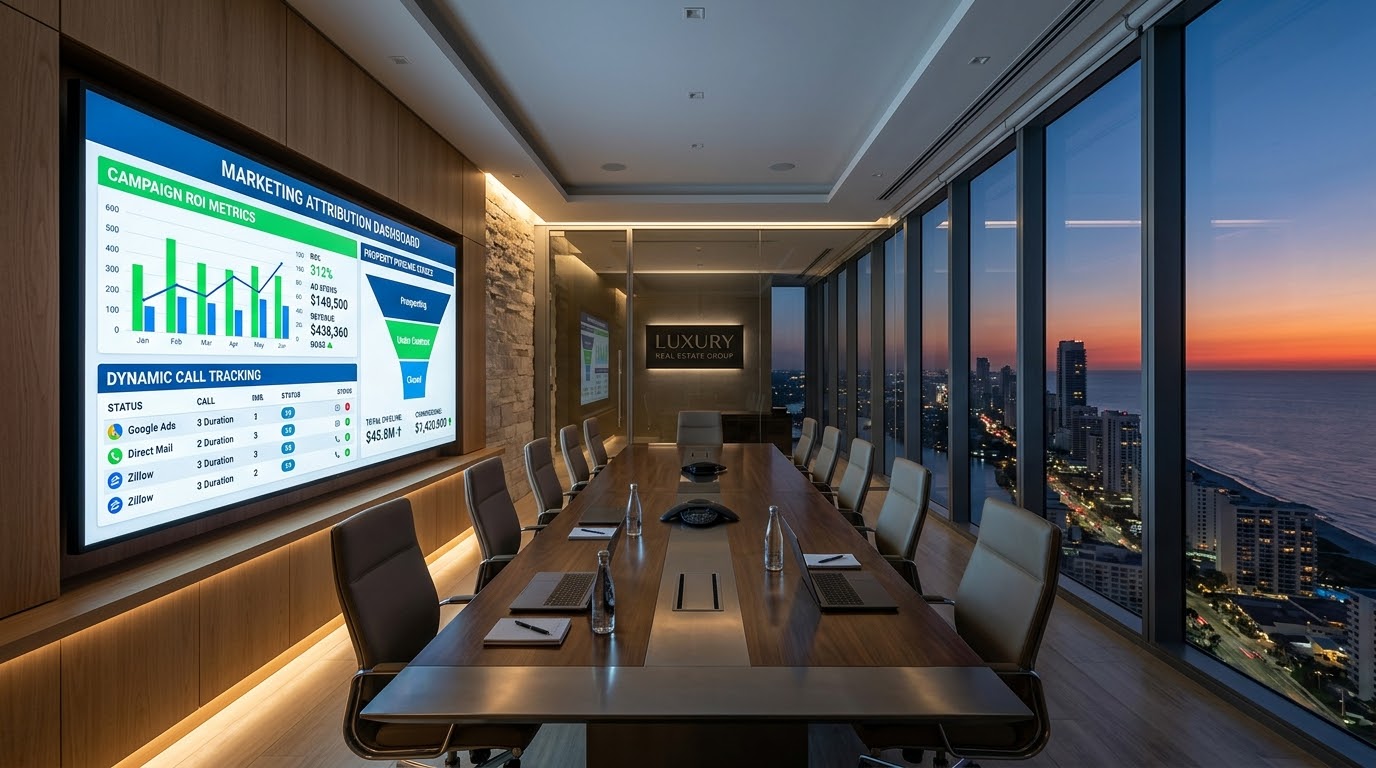 real estate lead attribution tracking GoHighLevel GA4, real estate marketing ROI, dynamic call tracking for brokers, real estate CRM pipeline attribution, closed loop marketing real estate, track property ad conversions, brokerage growth analytics