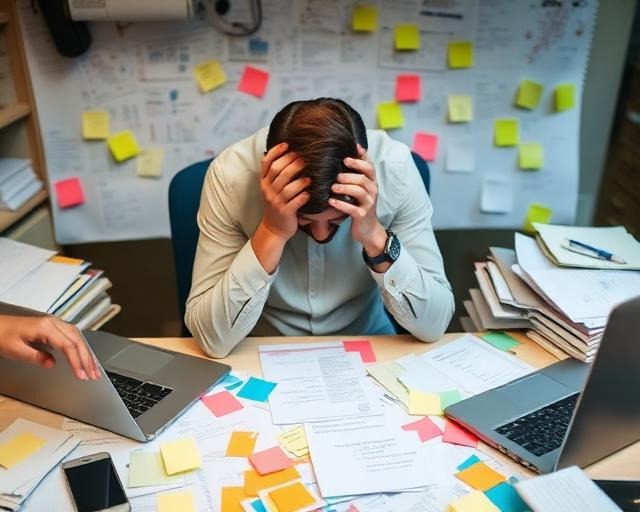 Business owner stressed about lead management