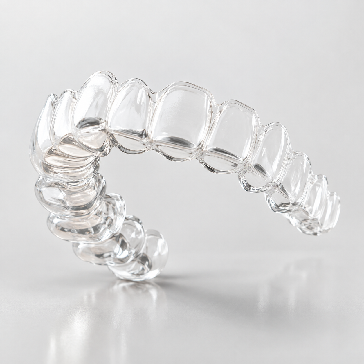 A clear Invisalign aligner