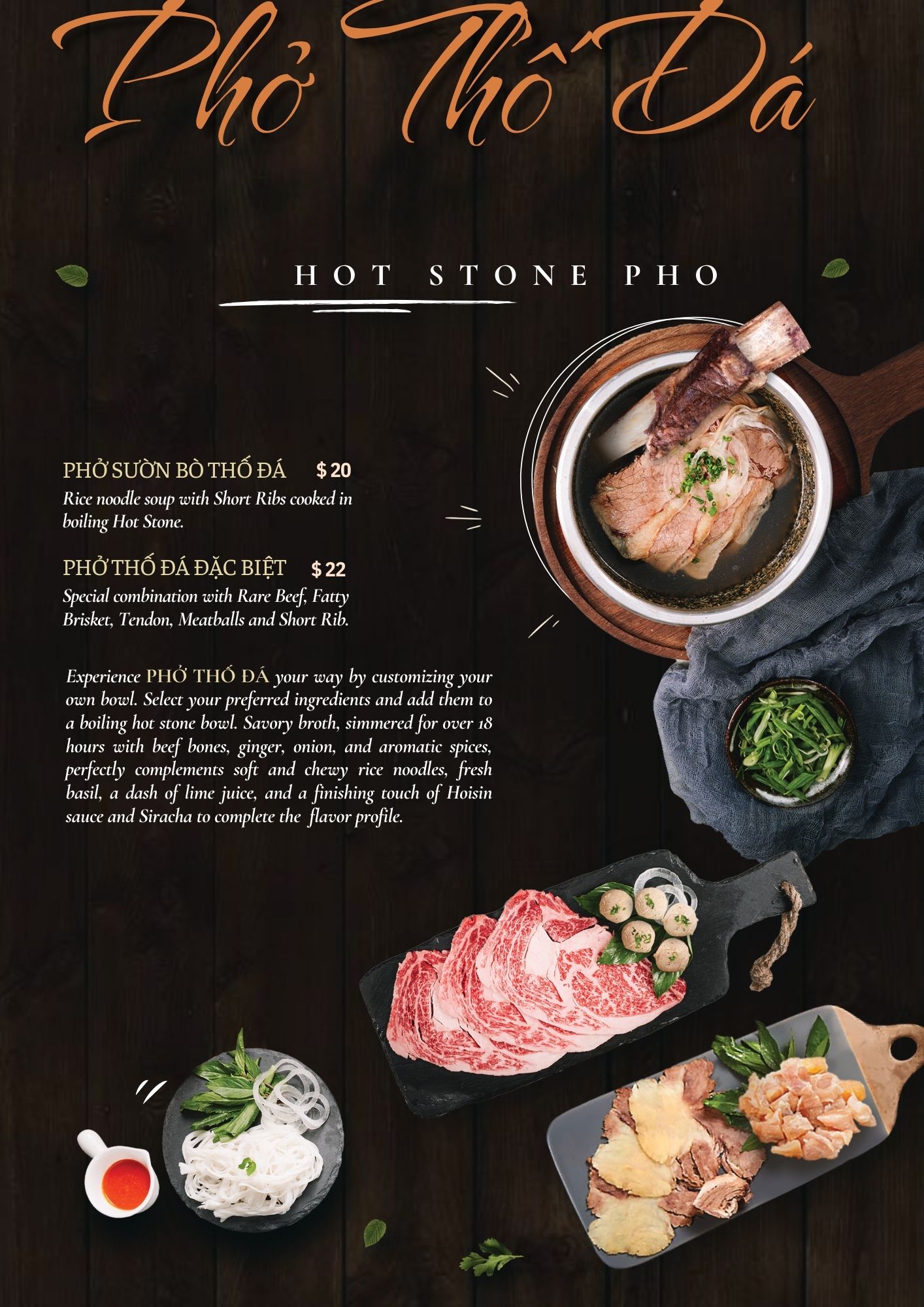 Hot Stone Pho – Pho Thố Đá Specialty with 18-hour Simmered Broth and Short Ribs at Ooh Pho Taylorsville Utah