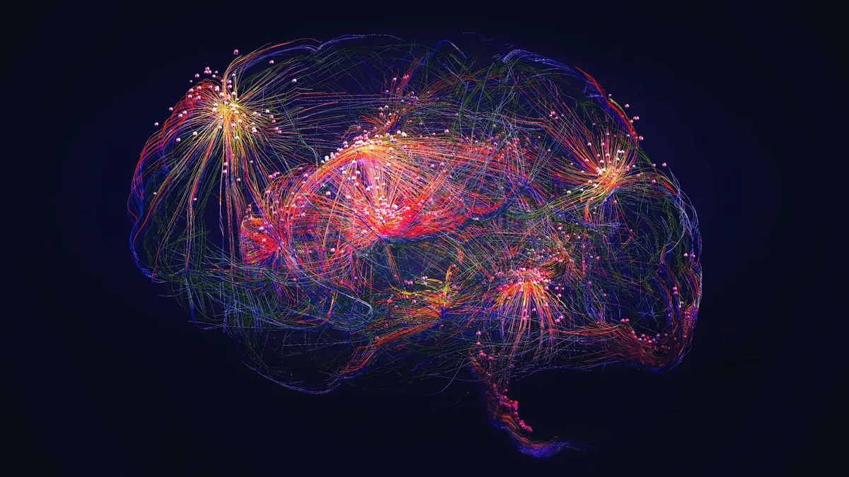 Illustration of neural activity in the brain