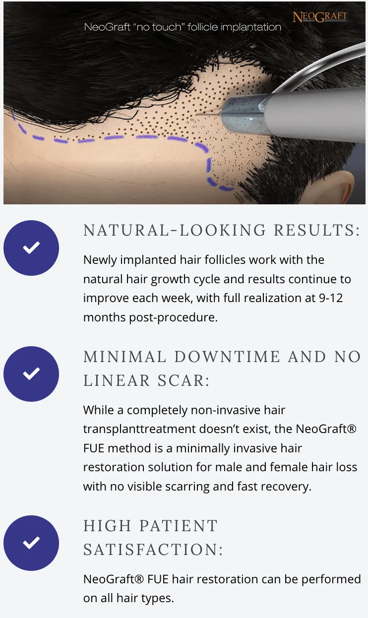 NeoGraft no-touch follicle implantation and its benefits