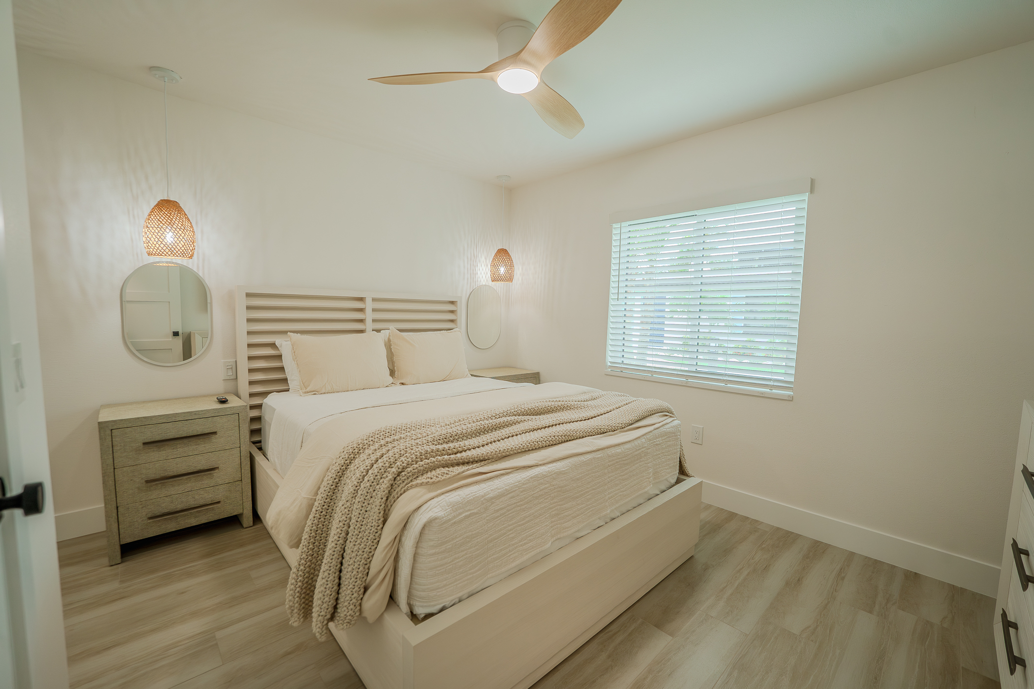 Primary bedroom renovation with custom finishes and cohesive design in Largo FL