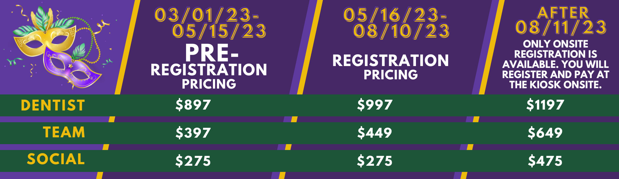 Purchase the ticket for dentist |team |social