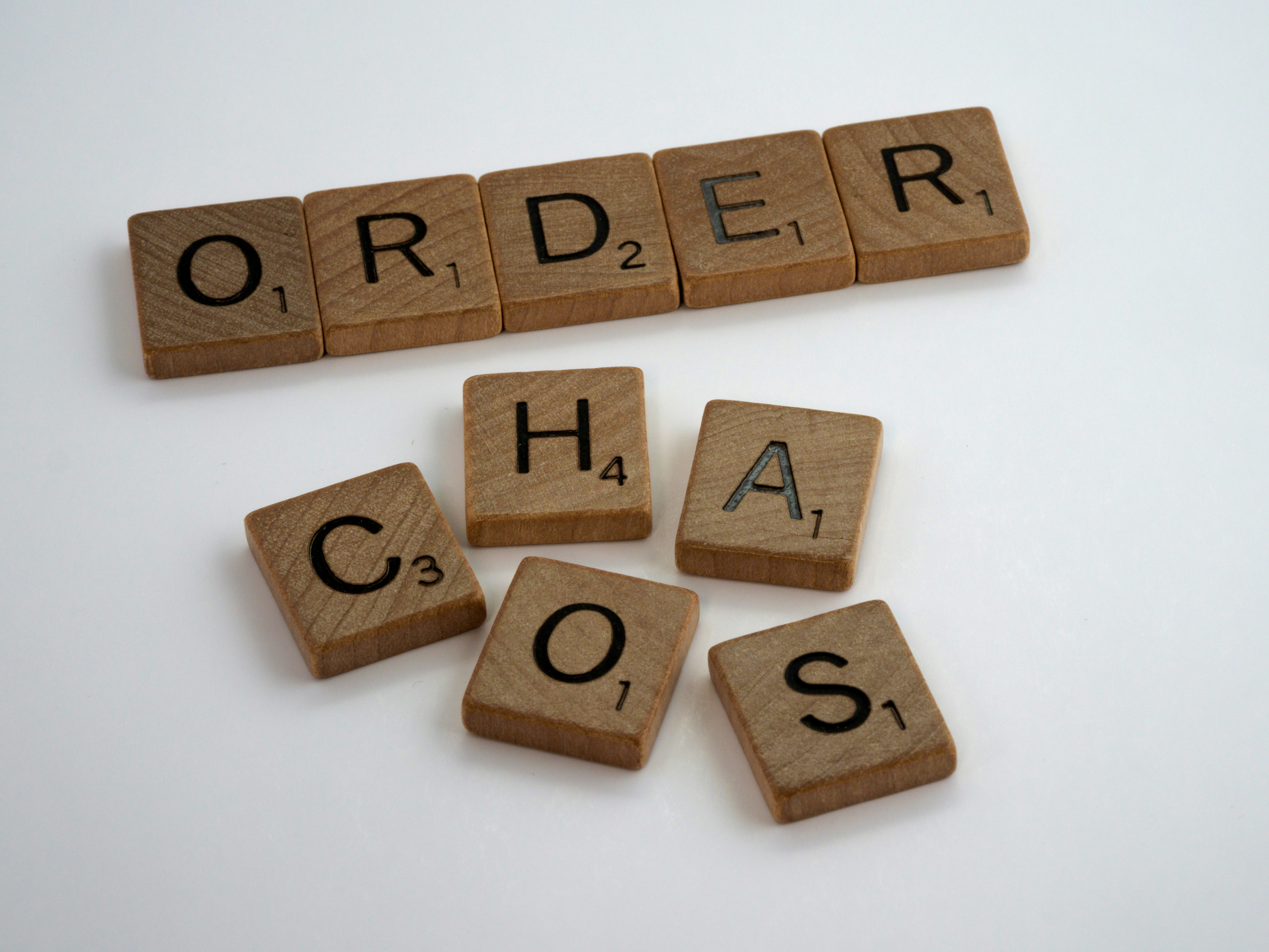 Chaos to order scrabble pieces