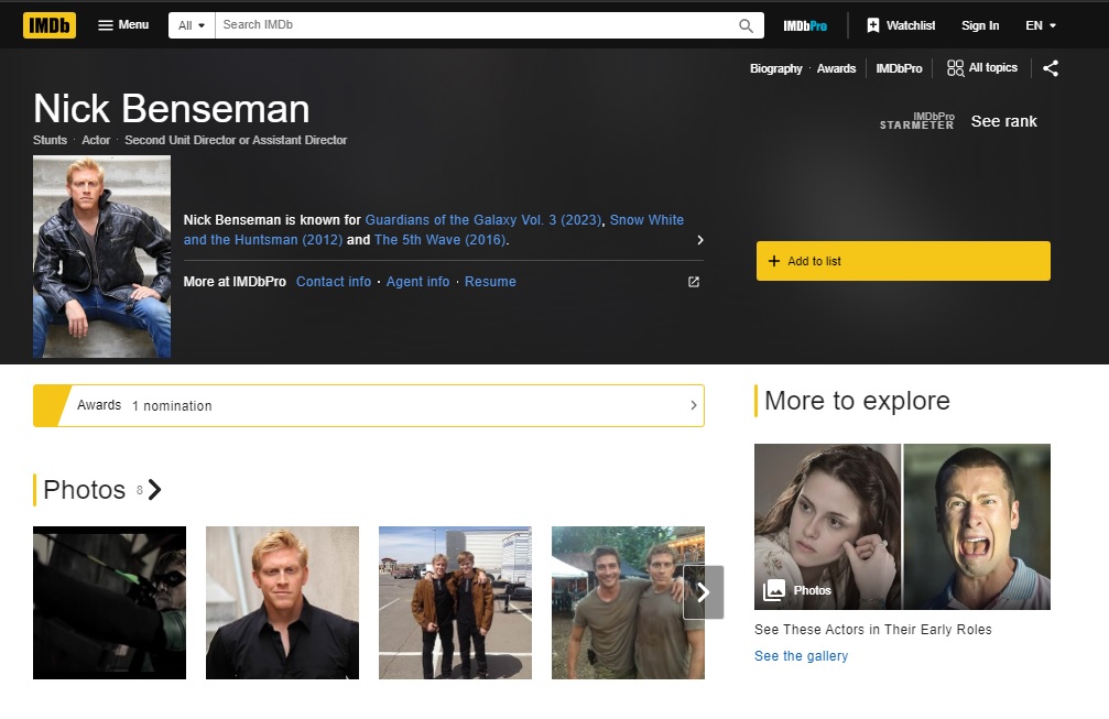 Sifu Nick Benseman — IMDB Profile