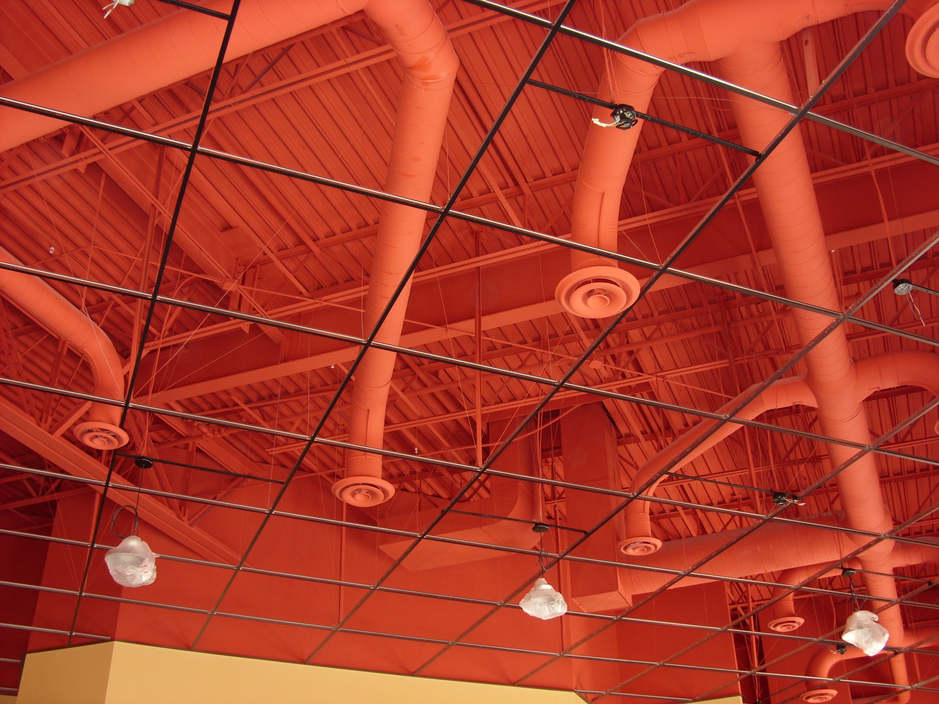 Exposed Spiral Duct Work — after