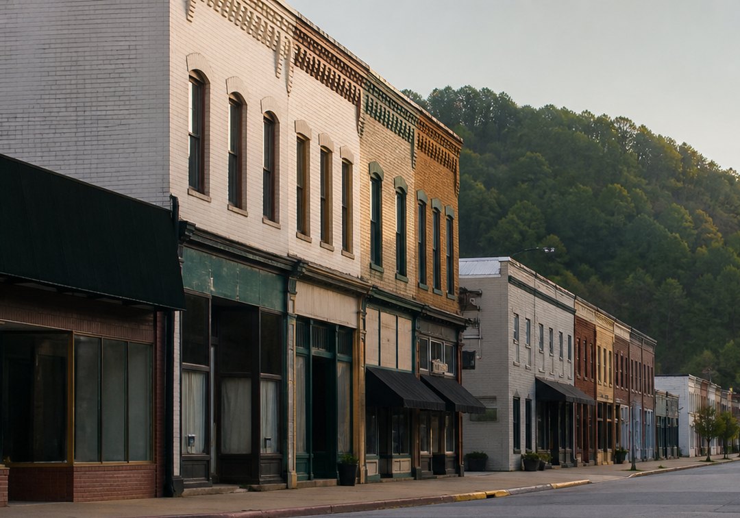 Main street in a West Virginia town