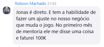 Robson faturando R$100.000