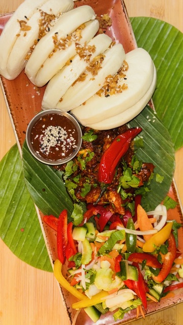 Bao buns and East Asian sharing platter