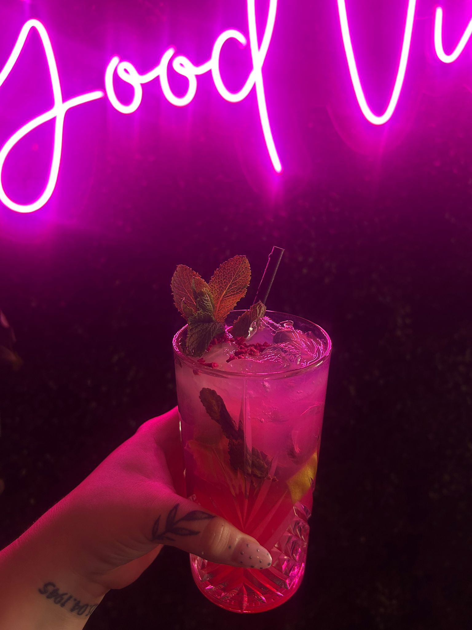 Neon cocktail lounge