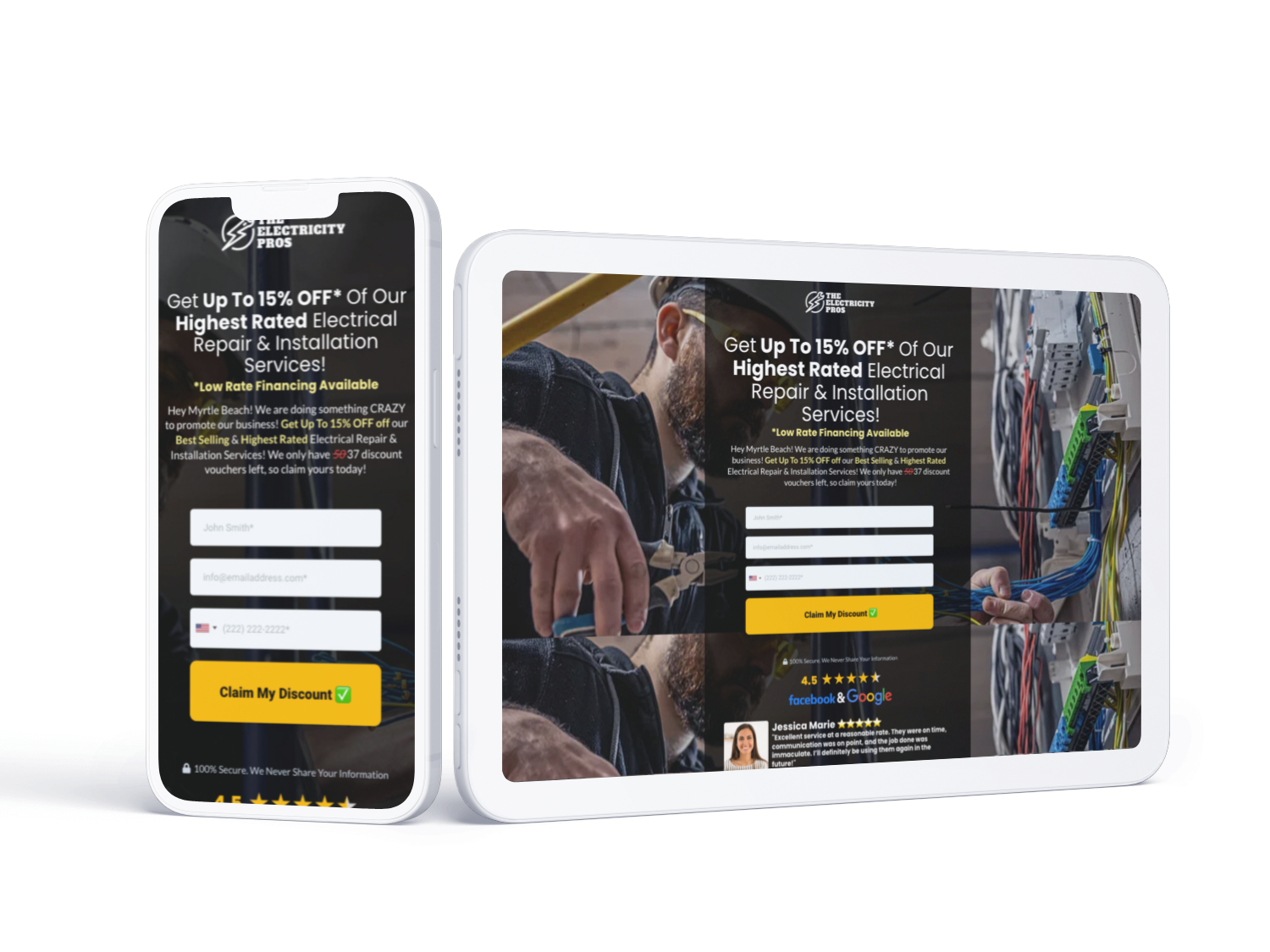 Order form electrician snapshot