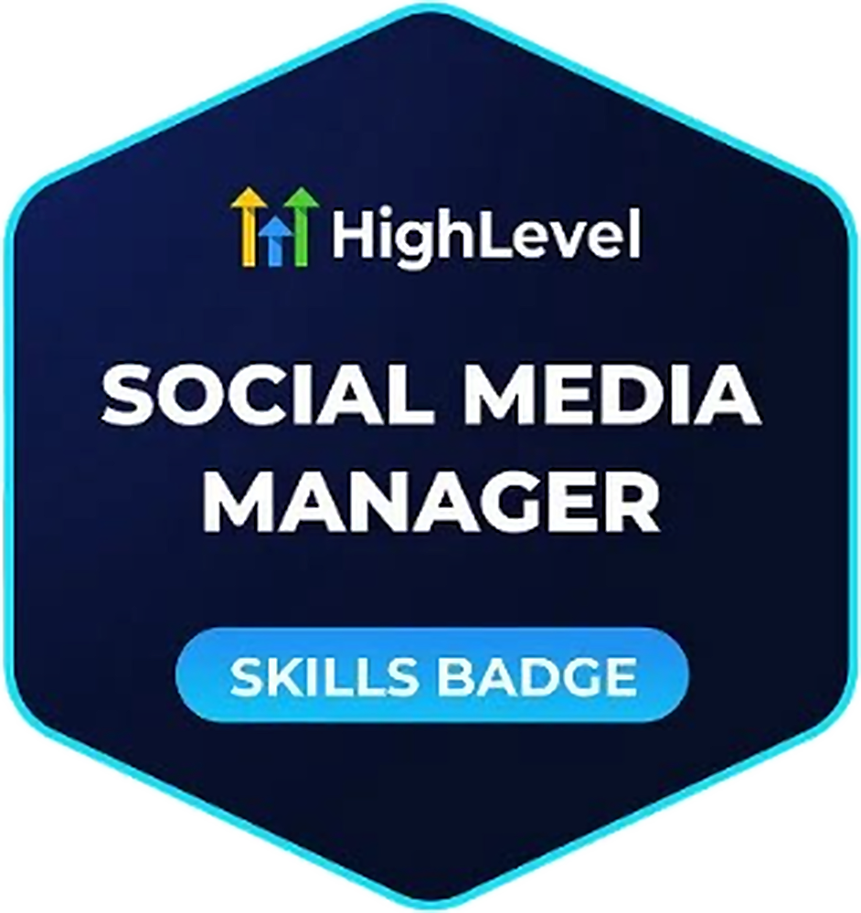 HighLevel Social Media Manager skills badge