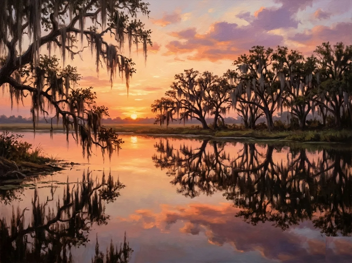 Louisiana Swamp Watercolor