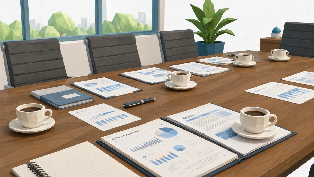 IMAGEN · MESA DE REUNIÓN, DOCUMENTOS Y CAFÉ