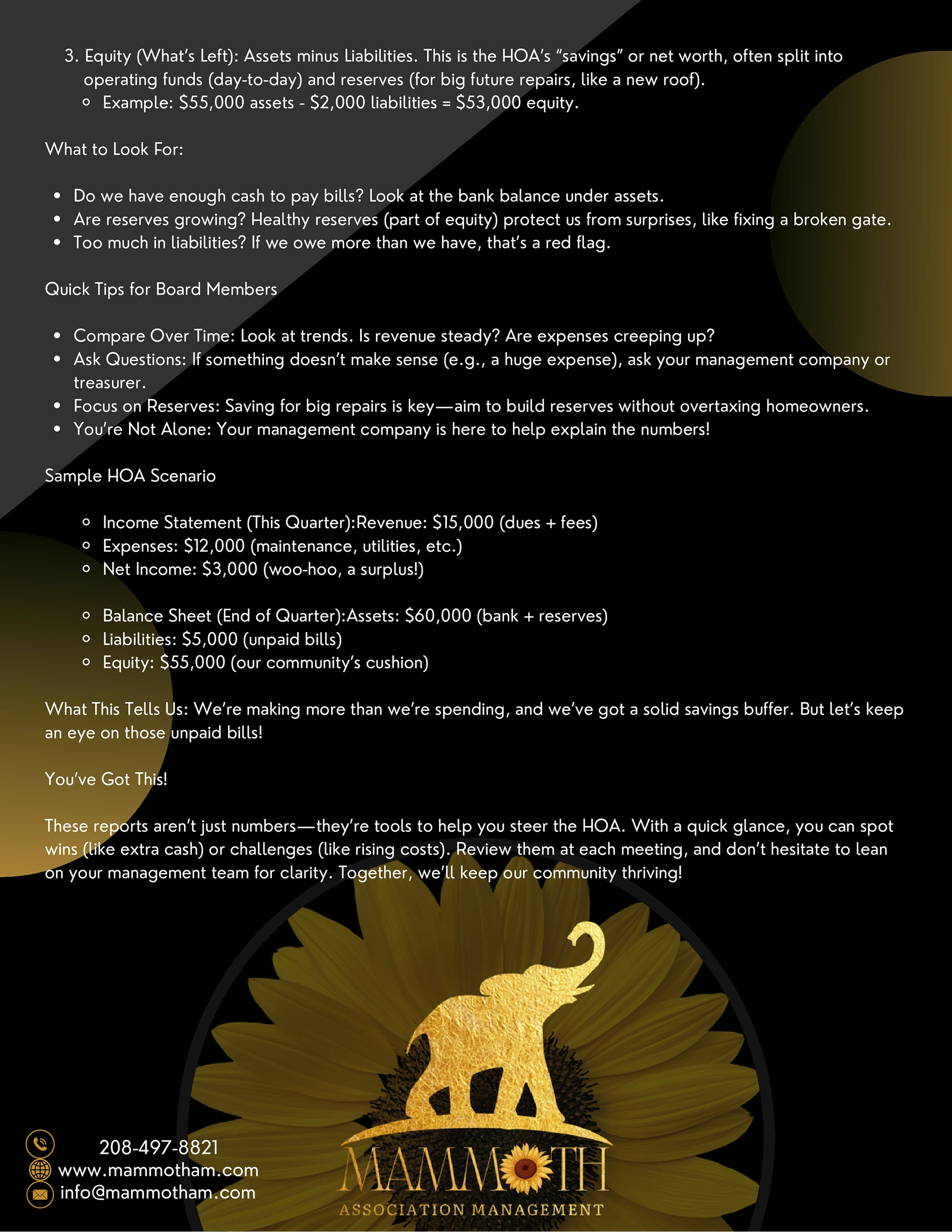 Mammoth Association Management 1st Quarter 2025 Eductional Training