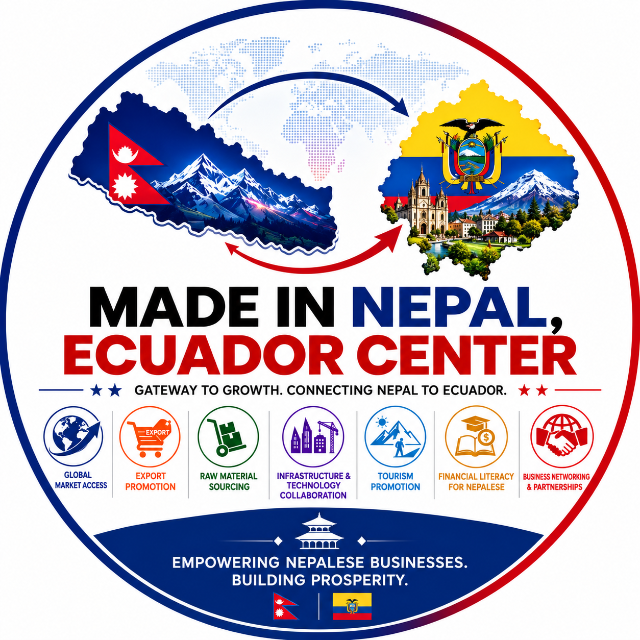Made in Nepal, Ecuador Center logo