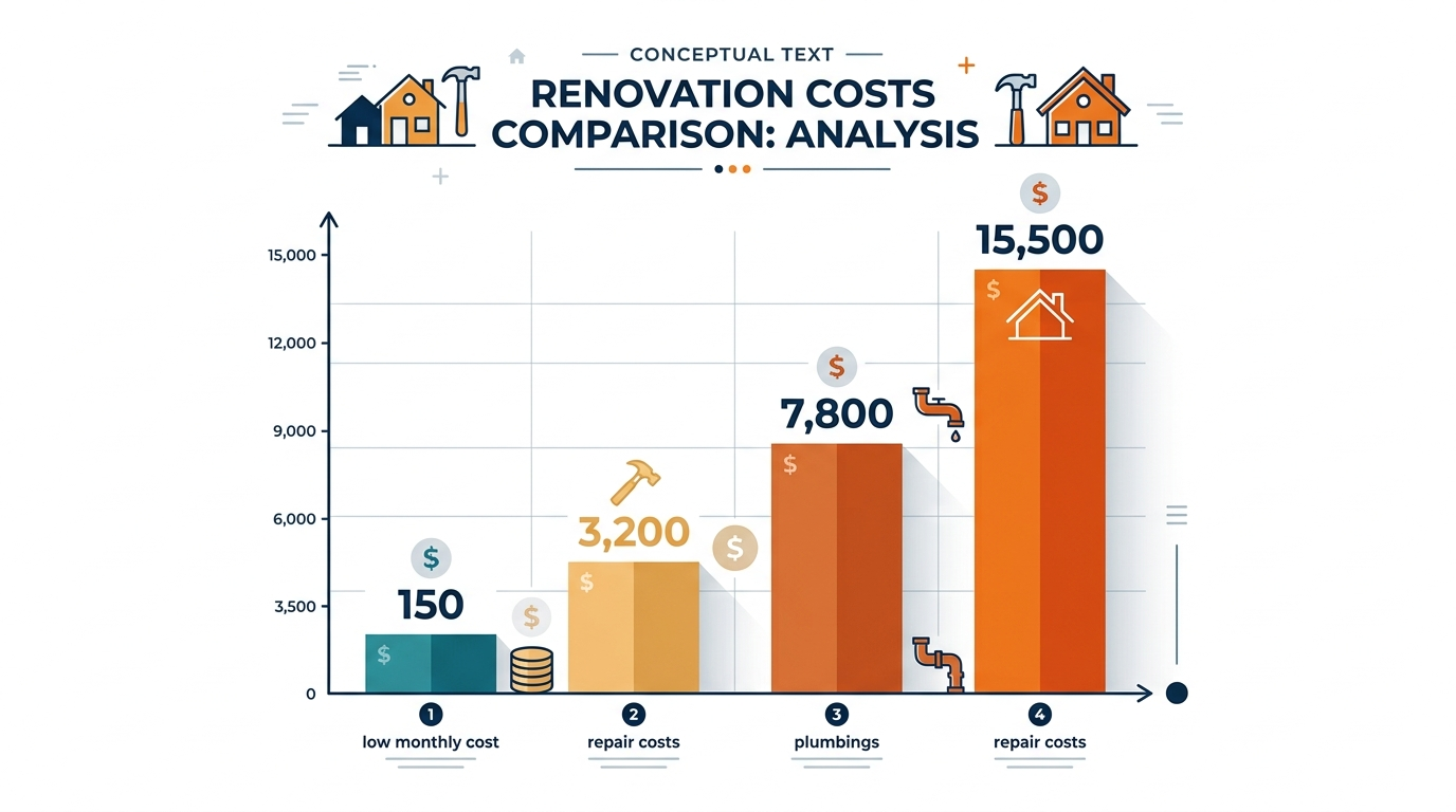 Bar chart comparing monthly storage unit rental cost to common renovation damage repair costs in Jamaica Bar chart comparing monthly storage unit rental cost to common renovation damage repair costs in Jamaica