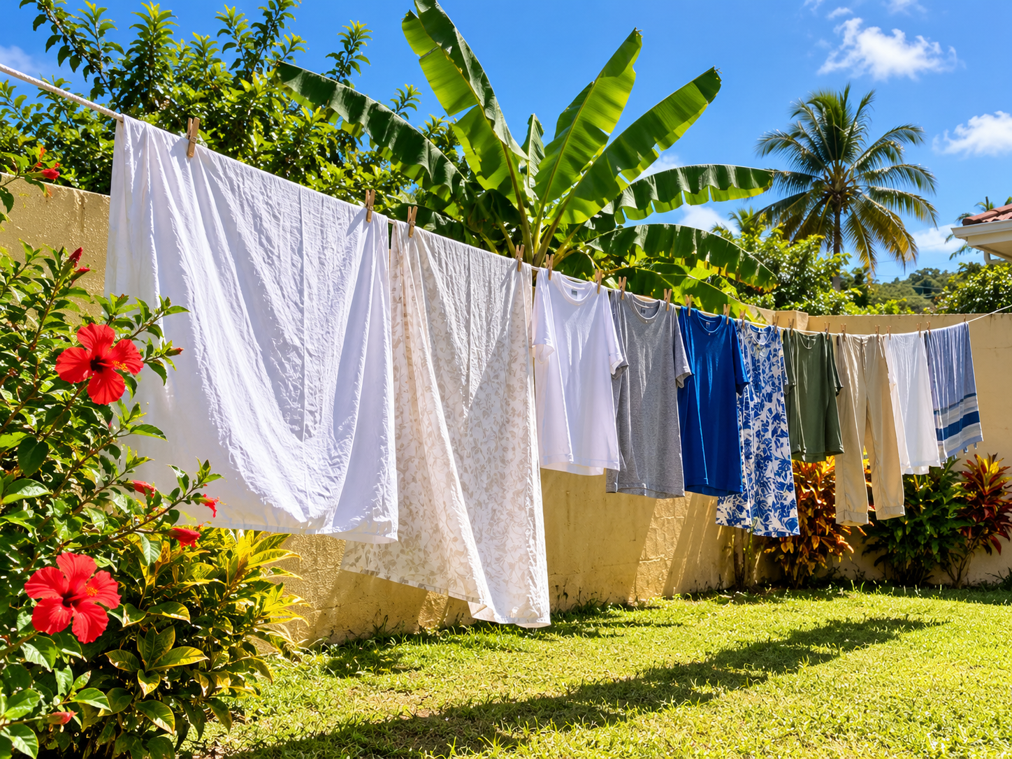 Drying clothes in full sun to stop mildew on clothes Drying clothes in full sun to stop mildew on clothes