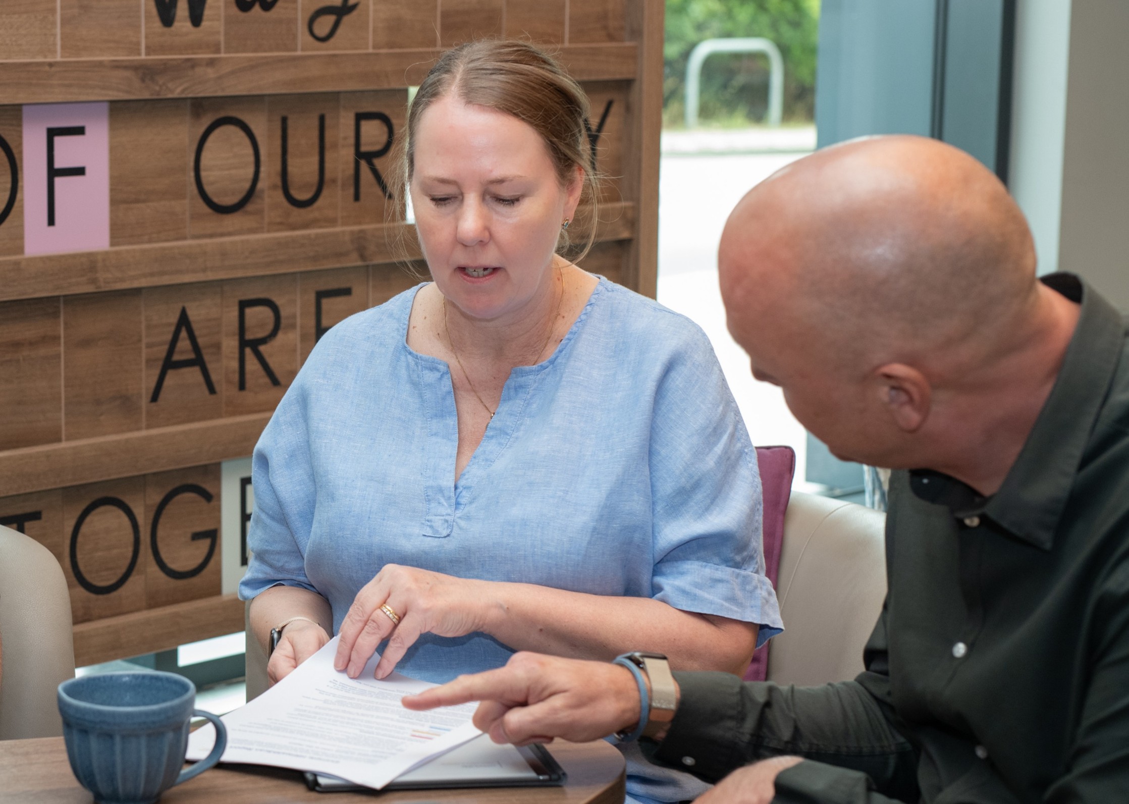 Managers discussing investigation evidence Managers discussing investigation evidence