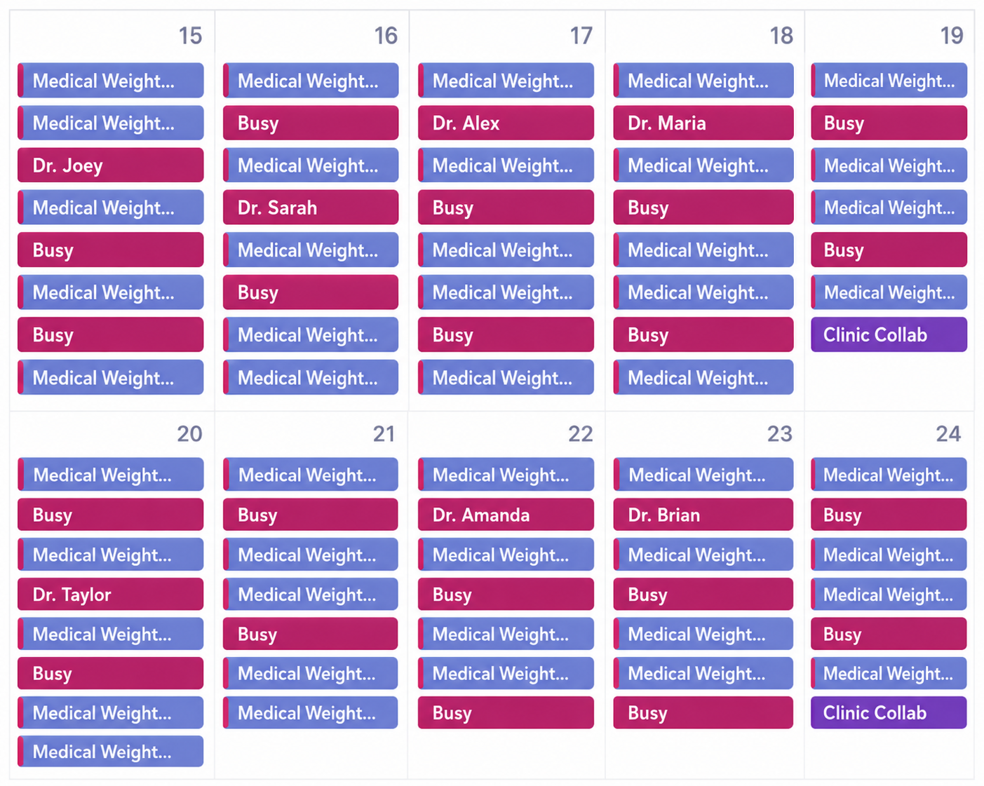 Fully booked calendar 3 weeks after launch
