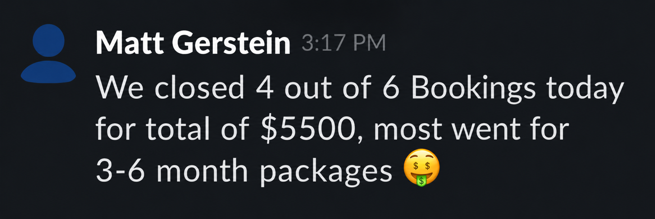 Matt landed 4 new patients in one day, 5 days after launch