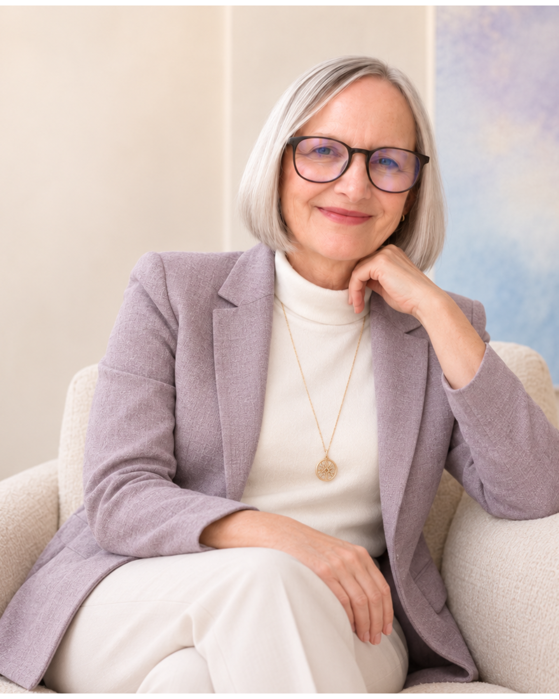 Portrait of Lorraine Thornhill, ulcerative colitis survivor and gut-directed hypnosis specialist