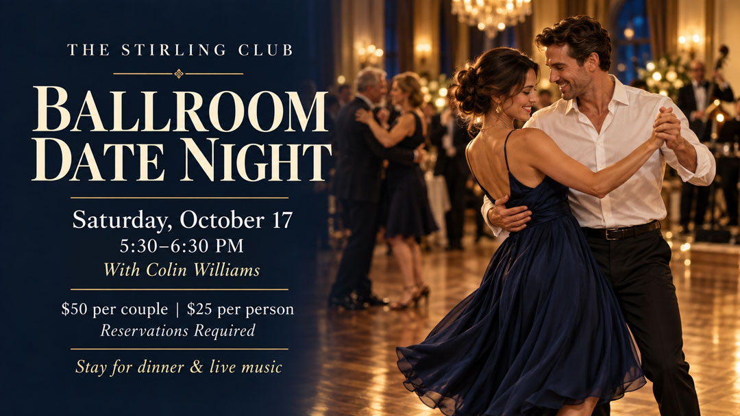 Ballroom Date Night with Colin Williams, Saturday October 17, 5:30 to 6:30 PM