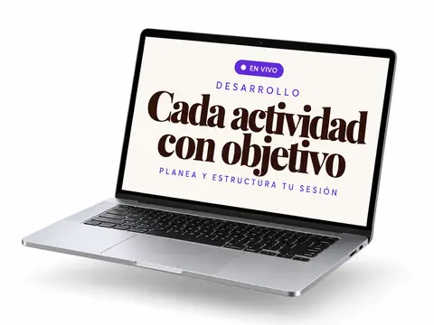 Mockup de «Cada actividad con objetivo», parte del taller Planea y estructura tu sesión